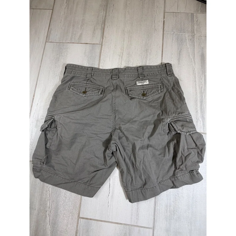 Polo Ralph Lauren Mens Olive Green Cotton Twill Cargo Shorts Size 42 Relaxed Fit